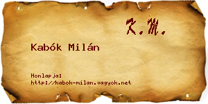 Kabók Milán névjegykártya
