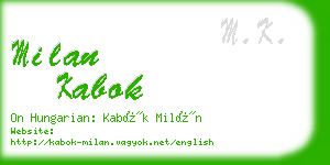 milan kabok business card